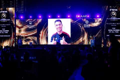 Man Utd star Cristiano Ronaldo wins Best Goal Scorer in Football History award at Dubai Globe..