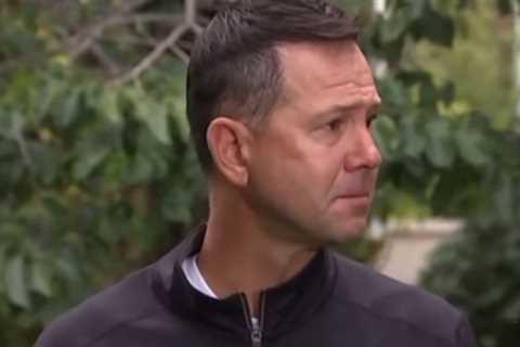 Emotional moment Ricky Ponting breaks down in tears in interview over death of Australia cricket..