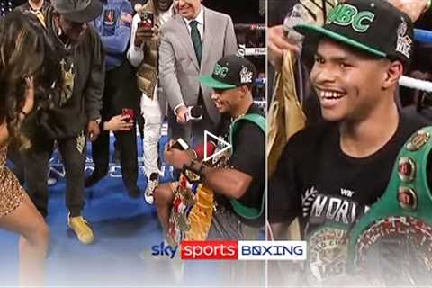 Shakur Stevenson proposes to his girlfriend after defeating Oscar Valdez 💍 😊