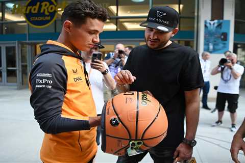 McLaren star Lando Norris shows off incredible NBA-inspired F1 helmet ahead of Miami Grand Prix