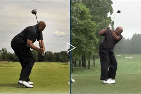 Who's laughing now? Charles Barkley's NEW golf swing!