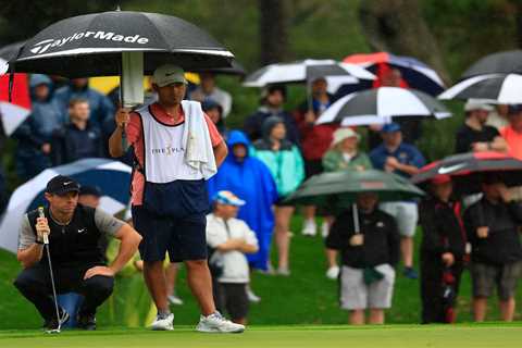 Players Championship set for first-ever TUESDAY finish as soaked fans left to belly-slide on..