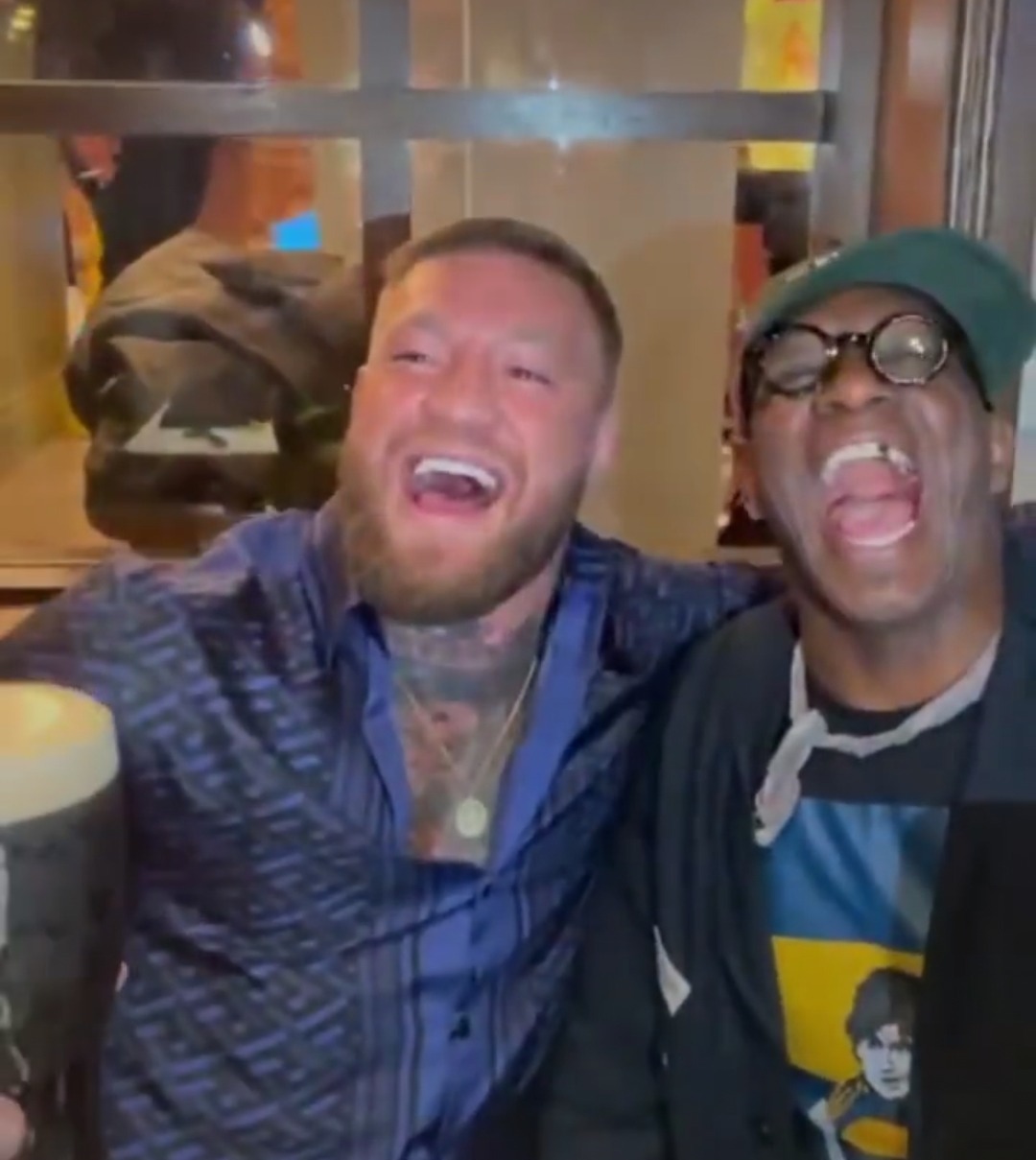 UFC star Conor McGregor welcomes Ian Wright to The Black Forge Inn as Arsenal legend parties in Dublin