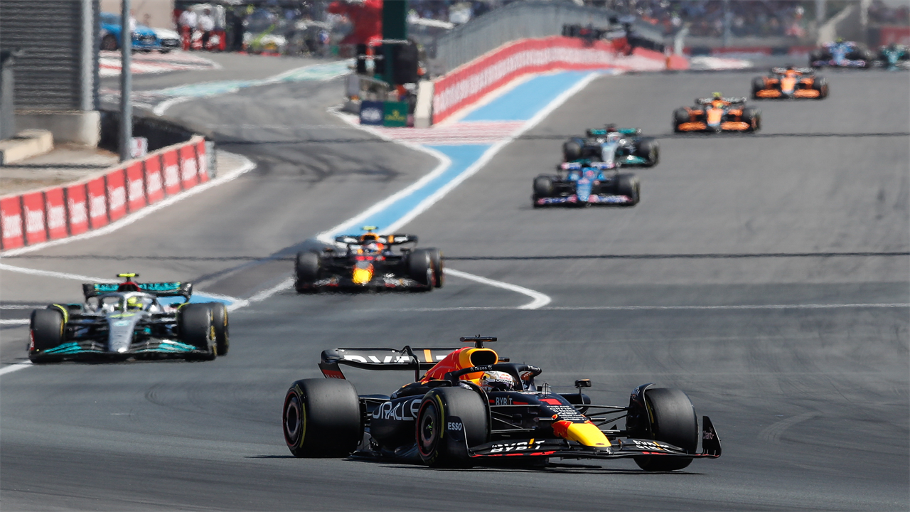 Lewis Hamilton finishes second behind Max Verstappen at F1 French GP after Charles Leclerc crashes out