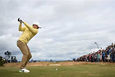 2022 British Open: Rory McIlroy's drive hits ancient stone, still results in birdie