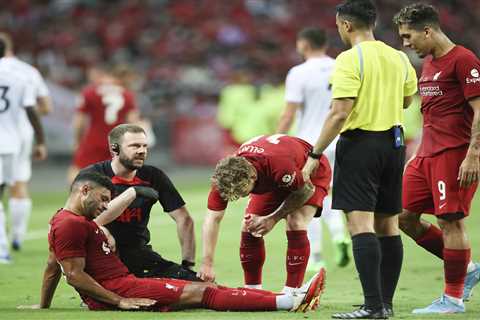 Liverpool in blow with Alex Oxlade-Chamberlain out for up to THREE-MONTHS until October in another..