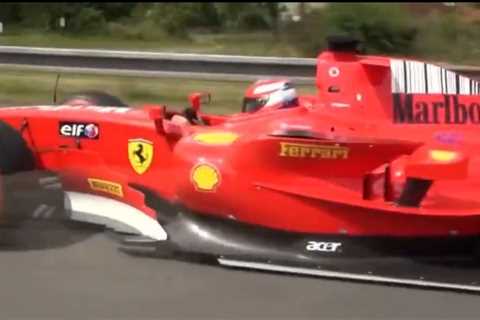 Watch bizarre moment mystery FORMULA 1 car spotted racing down motorway after driver escaped ban..