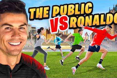 RACING VS CRISTIANO RONALDO *IN PUBLIC* - 25m SPRINT 🏃‍♂️💨