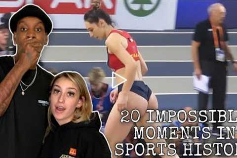 THESE ARE CRAZY! | 20 IMPOSSIBLE MOMENTS IN SPORTS HISTORY REACTION