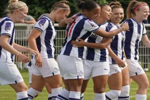 West Bromwich Albion Women change colour of home shorts from white to navy to aid players during..