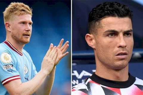 Kevin De Bruyne spotted leaving Etihad with Cristiano Ronaldo’s unused shirt