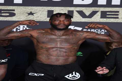 Deontay Wilder weighs in almost two STONE lighter for Helenius fight than he did for trilogy loss..