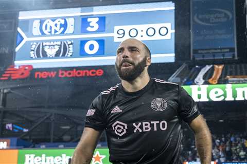 Emotional moment ex-Chelsea striker Gonzalo Higuain breaks down in tears after playing final game..