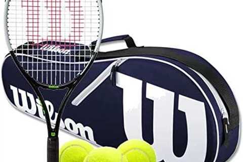 Wilson Junior Blade Feel Black/Green Tennis Racquet Bundled with an Advantage II Tennis Bag and a..