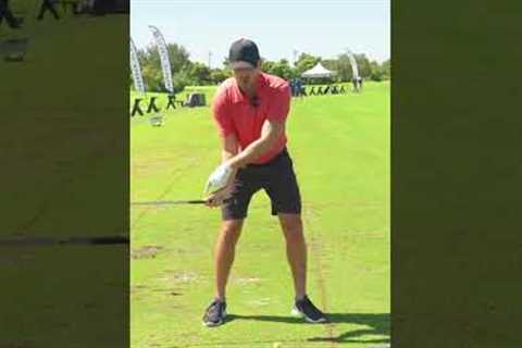 Swing SLOWER but hit the golf ball FARTHER #shorts #golfswing #golf #ericcogorno