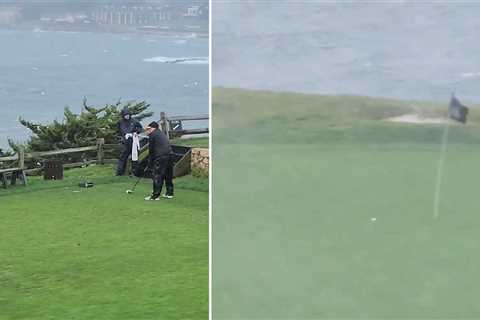 A driver at Pebble Beach's iconic par-3 7th hole? You have to see it to believe it