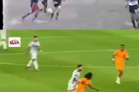 Watch a young Lionel Messi produce carbon copy of no-look World Cup assist against Holland in..
