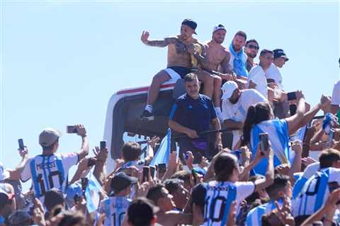 World Cup Champs Argentina Forced to Ditch Bus for Chopper After Sea of Fans Swarmed Team