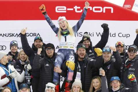 Mikaela Shiffrin ties Lindsey Vonn’s record for most World Cup wins by a woman skier