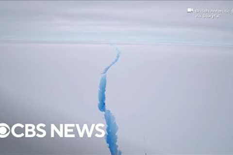 Giant iceberg breaks away from the Brunt Ice Shelf in Antarctica