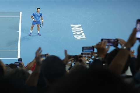 Novak Djokovic bizarrely points to his manhood after Australian Open 2023 triumph over Stefanos..