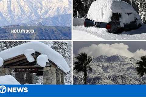 California winter storm: Incredible video roundup shows snow across the state