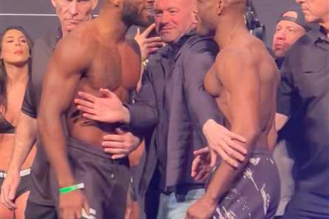 Watch Leon Edwards and Kamaru Usman have insanely intense final staredown ahead of UFC 286 trilogy..