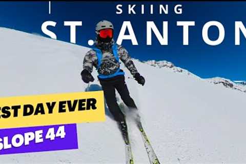 Skiing in Austria , St. Anton 2023 | slope 44 , best day ever , insta 360 video