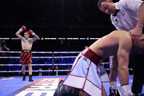 Campbell Hatton scores brutal body shot KO emulating his dad Ricky Hatton on Anthony Joshua vs..