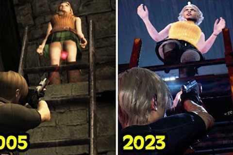 Ashley Reaction To Leon Looking Under Her Skirt 2005 VS 2023 - Resident Evil 4 Remake