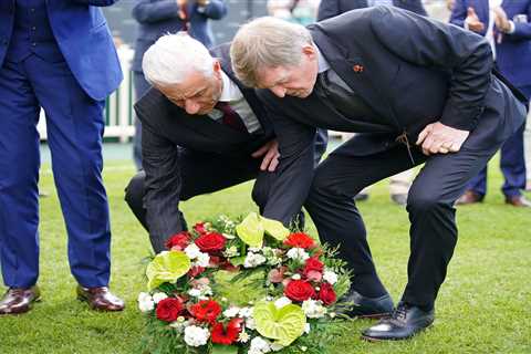 Sir Kenny Dalglish & Ian Rush lay wreath at Aintree for 34th anniversary of Hillsborough..