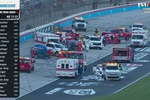 DEAN THOMPSON RED FLAG HARD HIT CRASH - 2023 SPEEDYCASH 220 NASCAR CRAFTSMAN TRUCK SERIES TEXAS