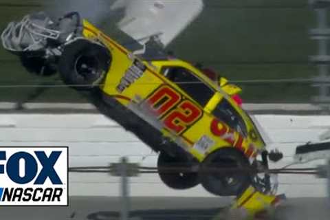 Blaine Perkins goes airborne during a multi-car wreck at Talladega | NASCAR on FOX