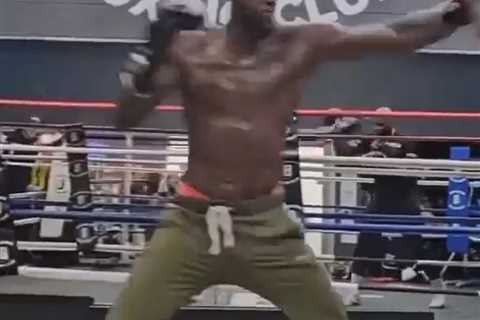 Fans fear for Anthony Joshua as Deontay Wilder shows off explosive punches and incredible physique..