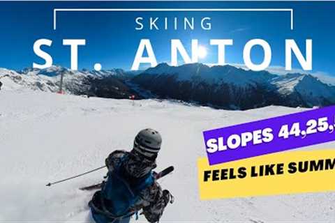 Skiing in Austria , St. Anton ski resort 2023 | Slopes 44,26 and 50 , insta360 video