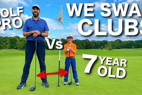 Golf Pro Vs 7 Year Old SUPERSTAR....WE SWAP CLUBS