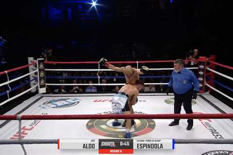 Video: Victorious Jose Aldo turns boxer into panic wrestler at Shooto Boxing 2