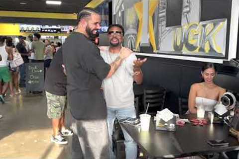 Drake walks into Trill Burgers