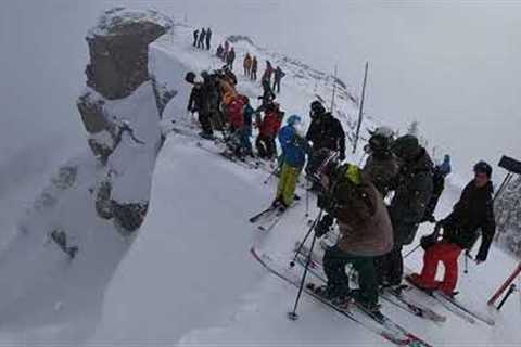 How to drop into Corbet''s Couloir when hard packed