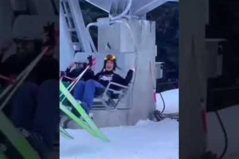 Don’t listen ski instructor! NEVER goes on ski lift with wife!