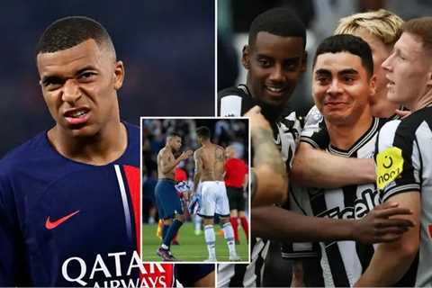 Newcastle player insists he will only swap shirts with Kylian Mbappe if the PSG star asks him first