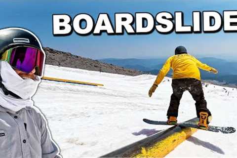 Teaching How To Boardslide a Down Tube - Snowboard Tricks