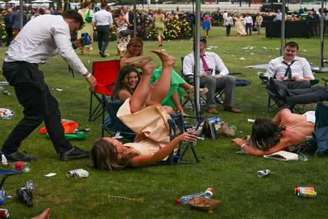 Wild scenes at the races as 85,000 punters go wild celebrating the Melbourne Cup