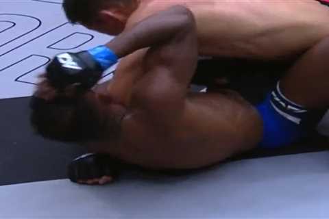 Shocking Moment MMA Fighter's Ear Explodes and Hangs Off His Face in Bloody Fight as Doctor Stops..