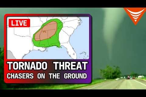 LIVE Storm Chase w Severe Weather Outbreak Tornado Threat