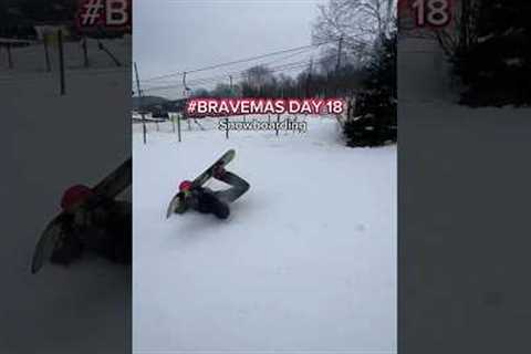 #BRAVEMAS DAY 18 🏂 Divers try Snowboarding & Wipout Hard!! #bravegang #snowboarding #fail..