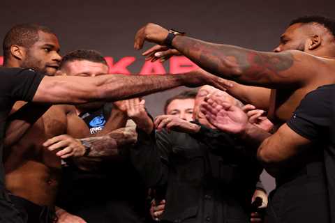 Jarrell Miller and Daniel Dubois Clash at Heated Weigh-In as Miller Weighs in Almost 100lbs Heavier