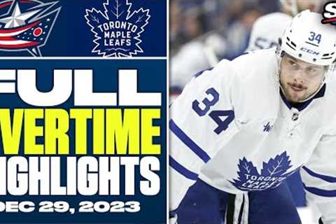 Toronto Maple Leafs at Columbus Blue Jackets | FULL Overtime Highlights - December 29, 2023