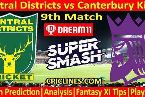 Today Match Prediction-CD vs CK-Dream11-Super Smash T20 2023-24-9th Match-Who Will Win
