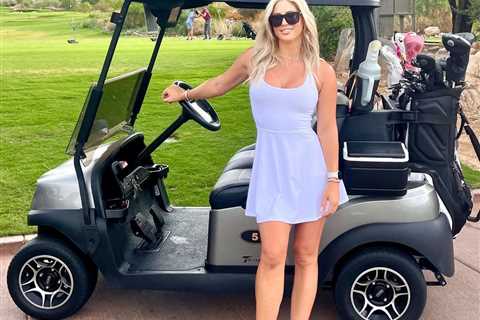 Karin Hart Turns Heads in Sultry Selfies as She Braves Rainy Weather on the Golf Course